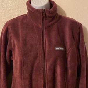 Columbia fleece full zip mount cannon wine color